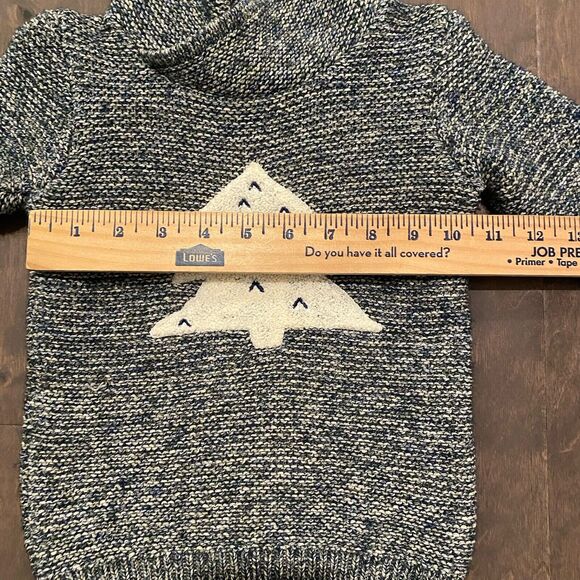 Zara Sweater Baby 9-12 Months Christmas Tree Cozy Blue Cream Terry Appliqué - Picture 8 of 12